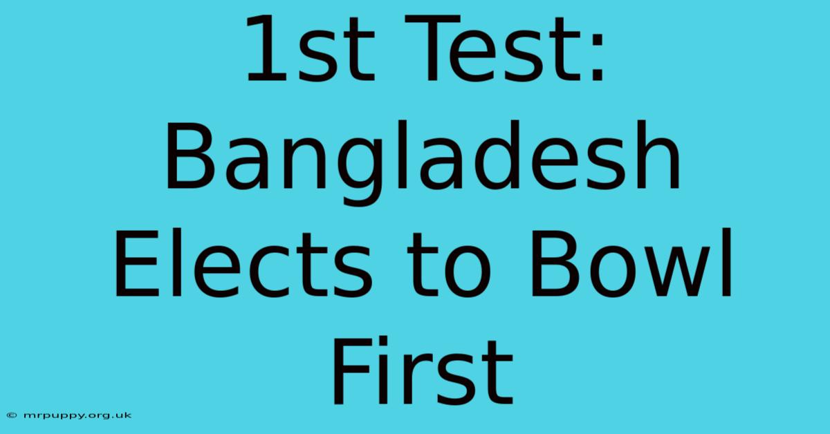 1st Test: Bangladesh Elects To Bowl First