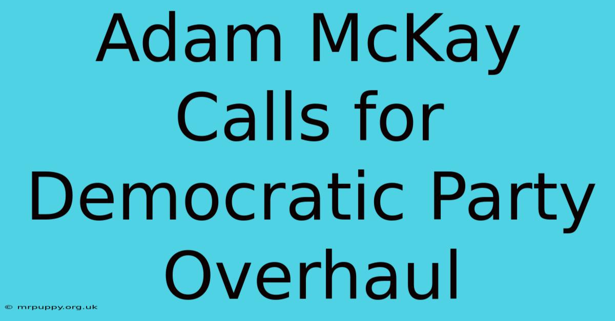 Adam McKay Calls For Democratic Party Overhaul 