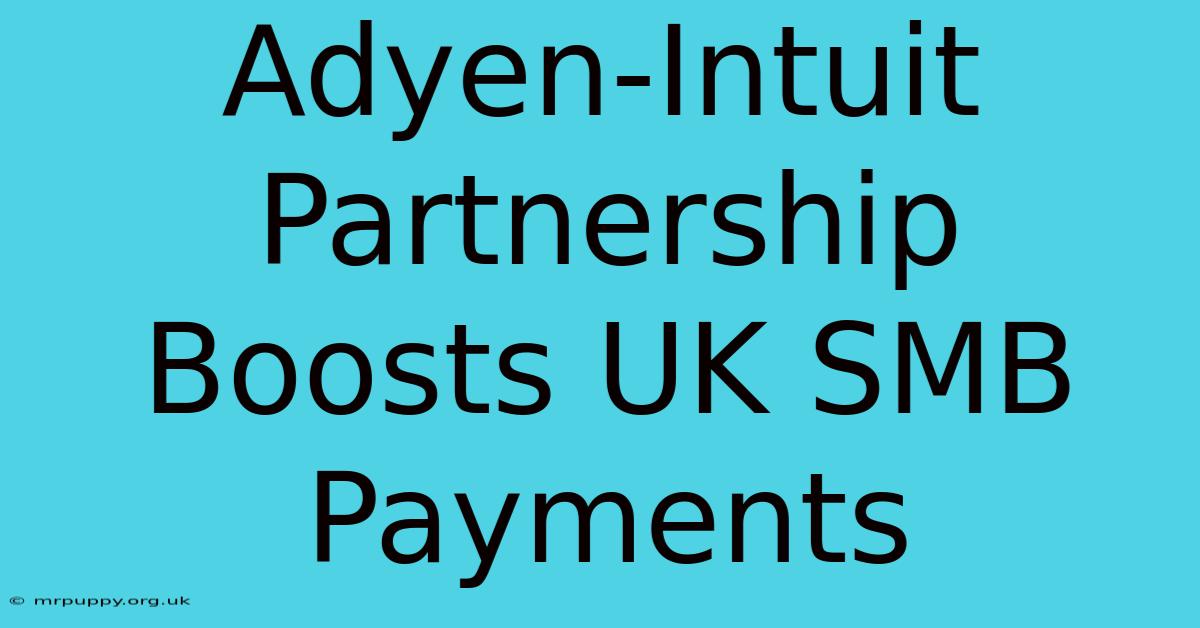 Adyen-Intuit Partnership Boosts UK SMB Payments