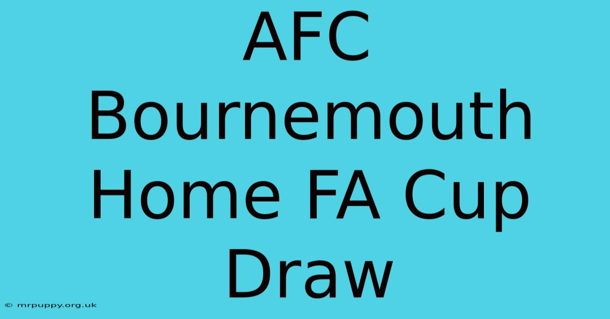 AFC Bournemouth Home FA Cup Draw