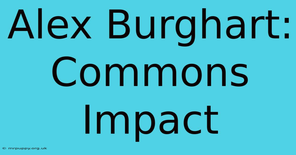 Alex Burghart: Commons Impact