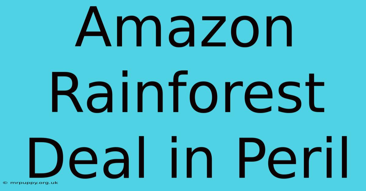 Amazon Rainforest Deal In Peril