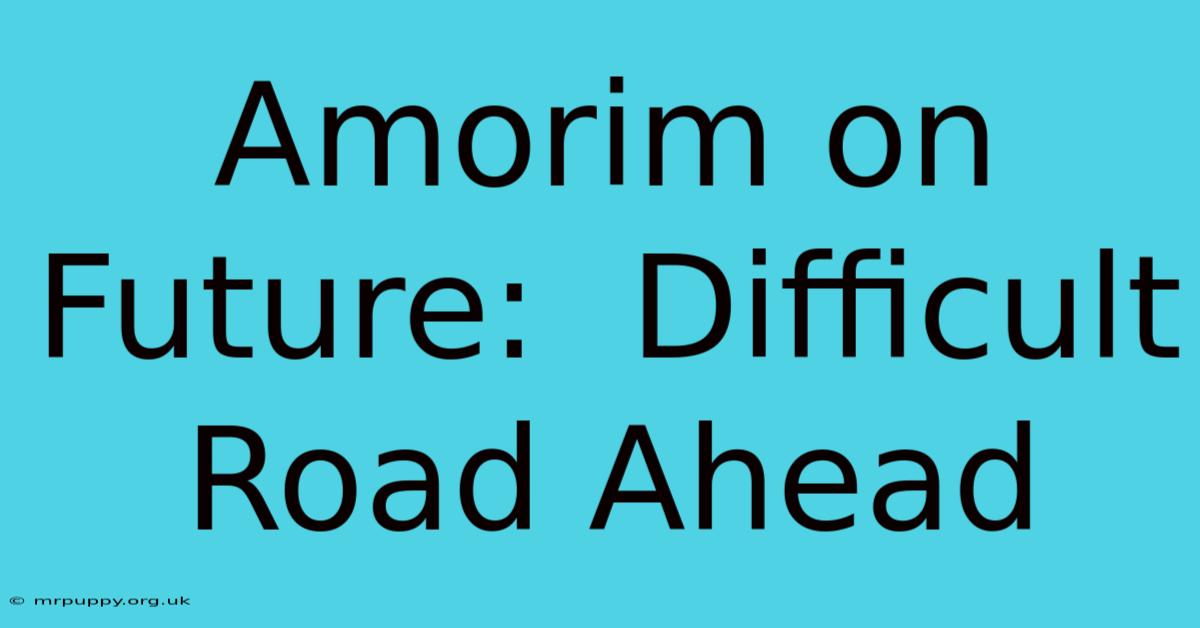 Amorim On Future:  Difficult Road Ahead