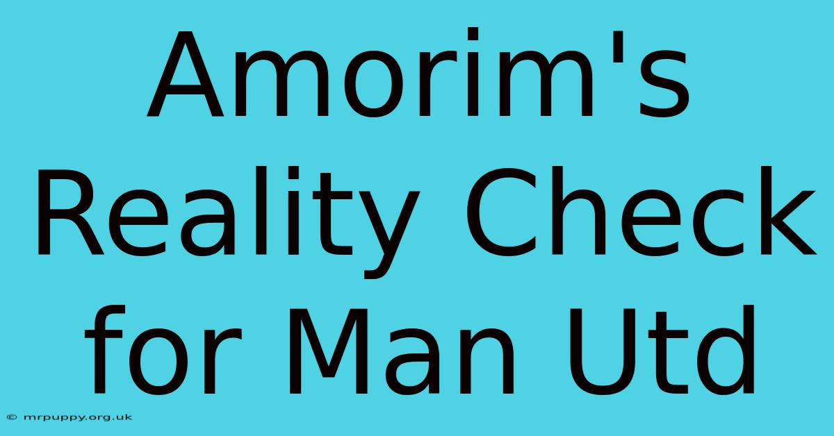 Amorim's Reality Check For Man Utd