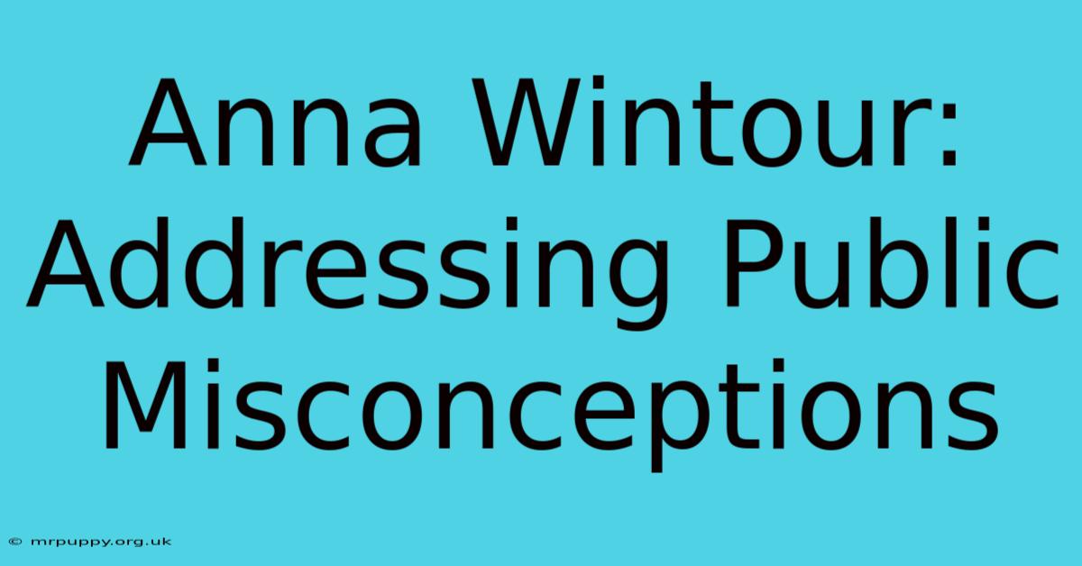 Anna Wintour: Addressing Public Misconceptions