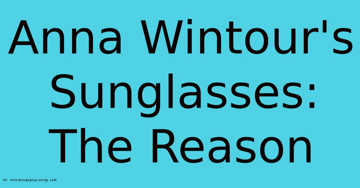 Anna Wintour's Sunglasses: The Reason