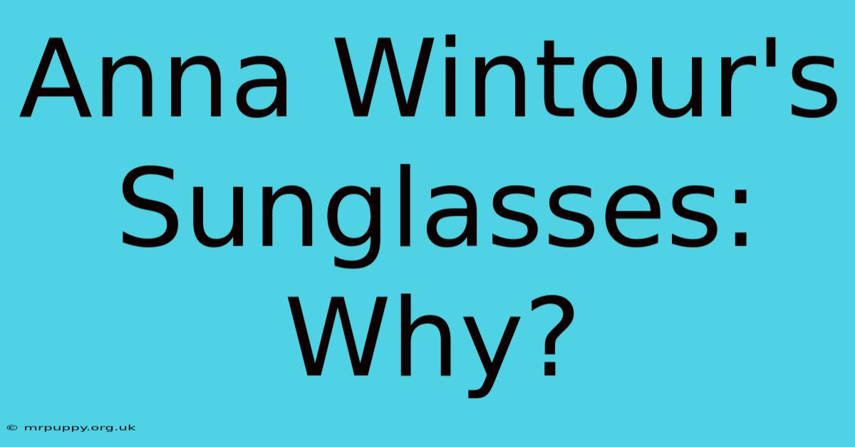 Anna Wintour's Sunglasses: Why?