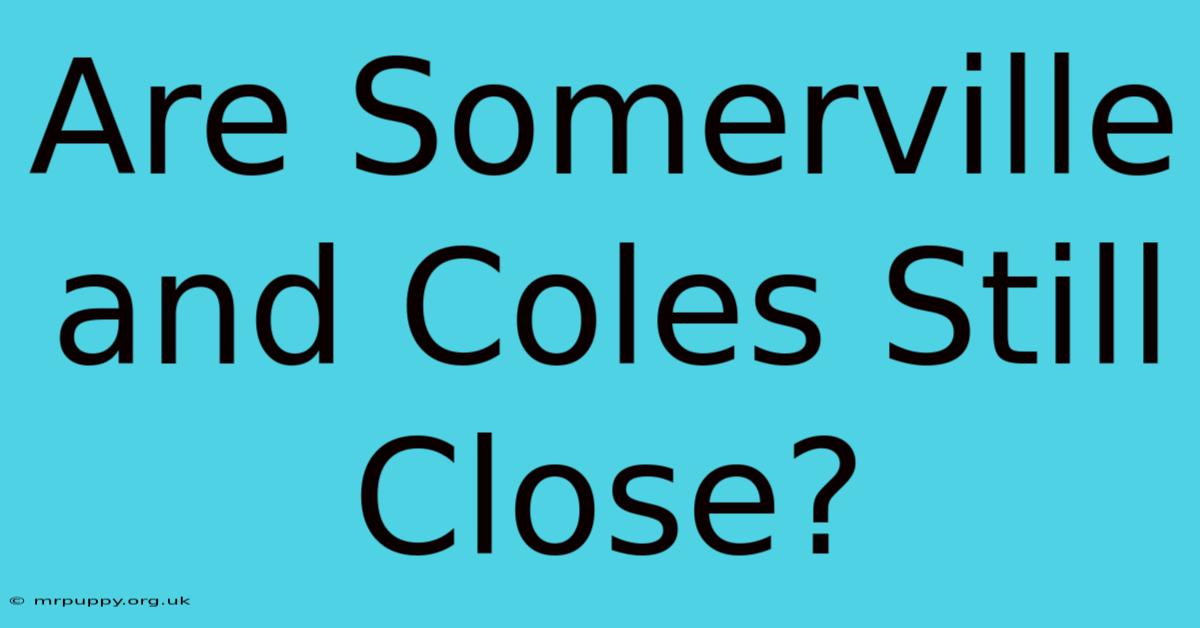 Are Somerville And Coles Still Close?