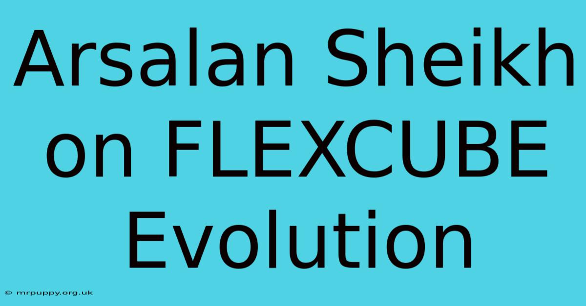 Arsalan Sheikh On FLEXCUBE Evolution