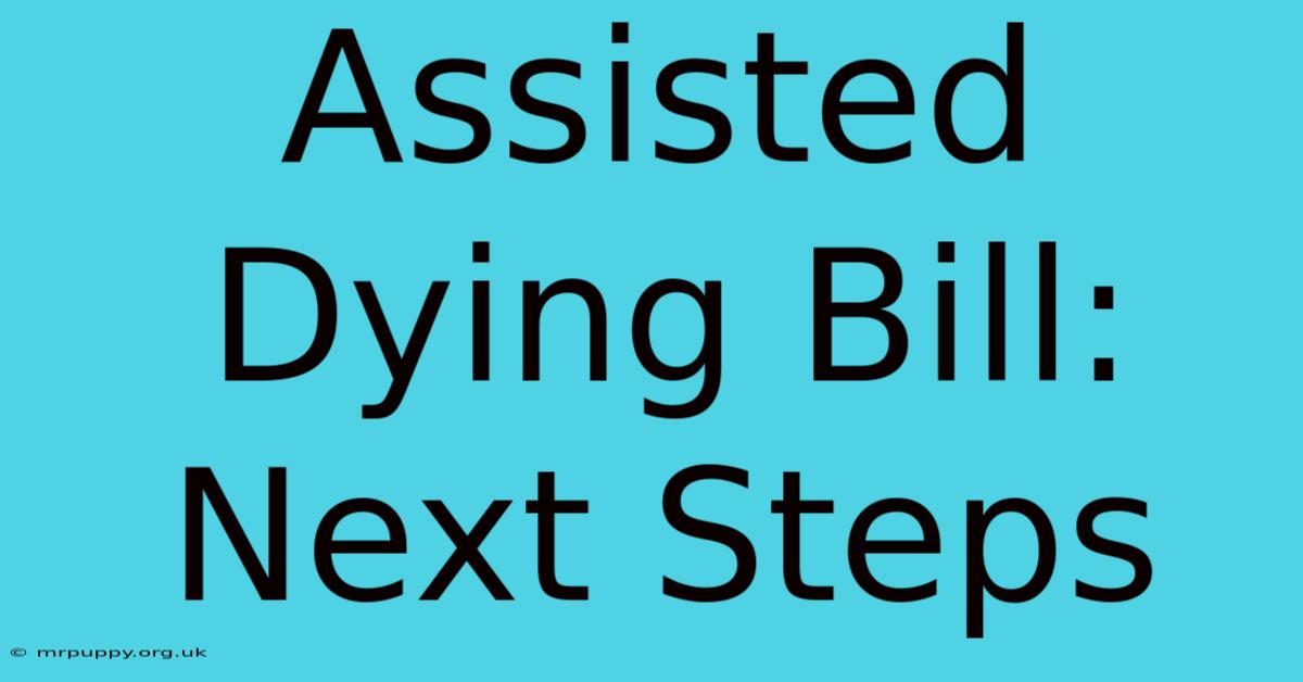 Assisted Dying Bill: Next Steps