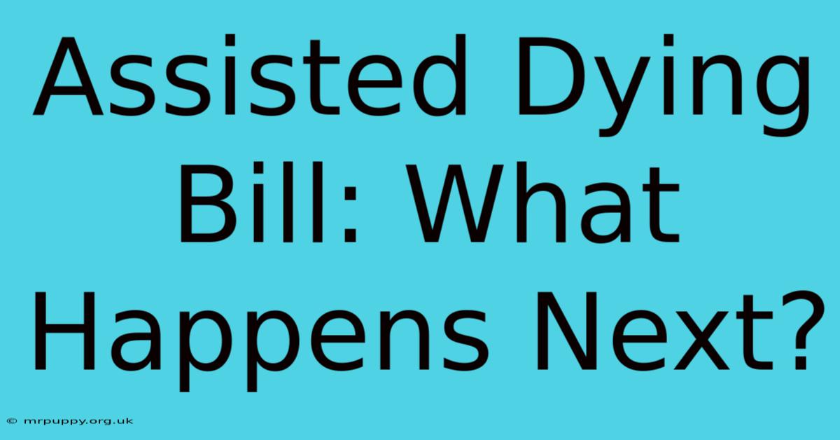 Assisted Dying Bill: What Happens Next?