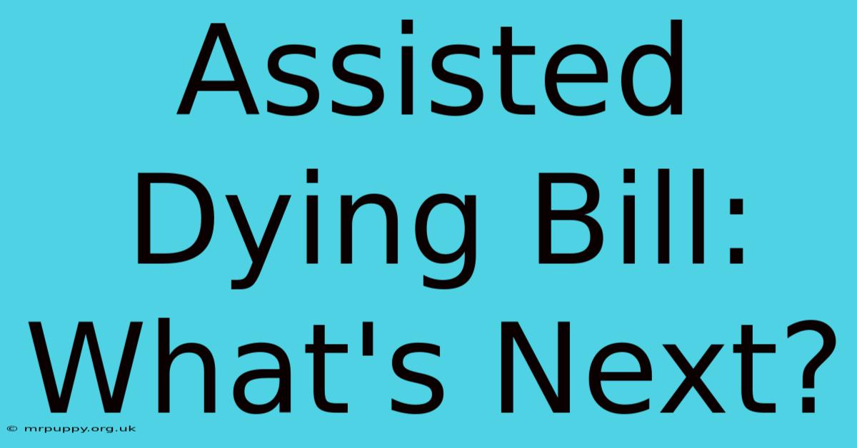 Assisted Dying Bill: What's Next?