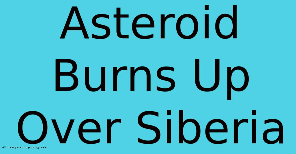 Asteroid Burns Up Over Siberia