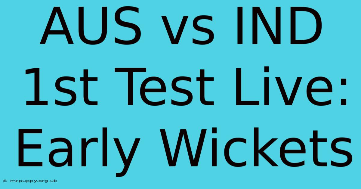 AUS Vs IND 1st Test Live: Early Wickets