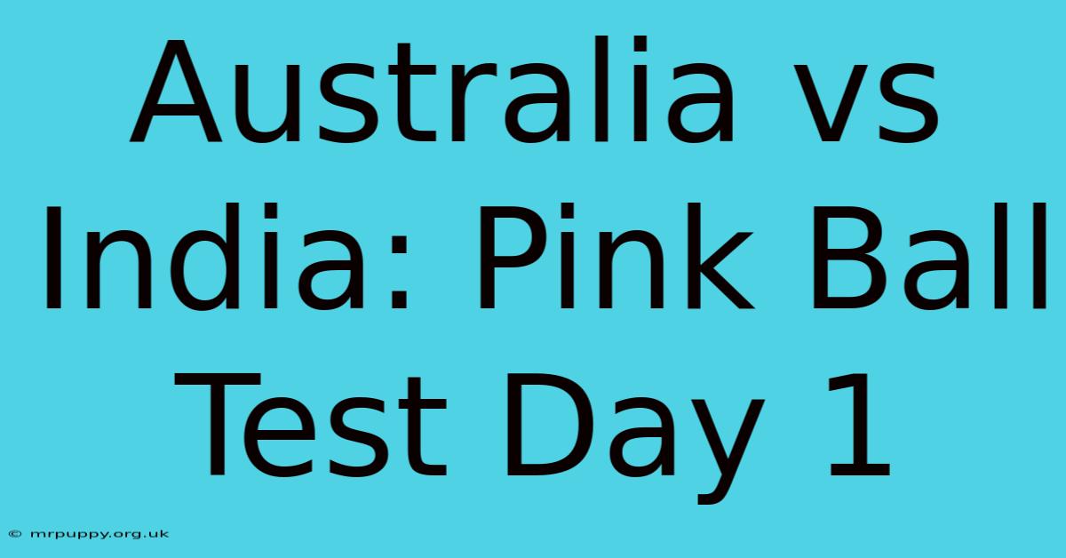 Australia Vs India: Pink Ball Test Day 1