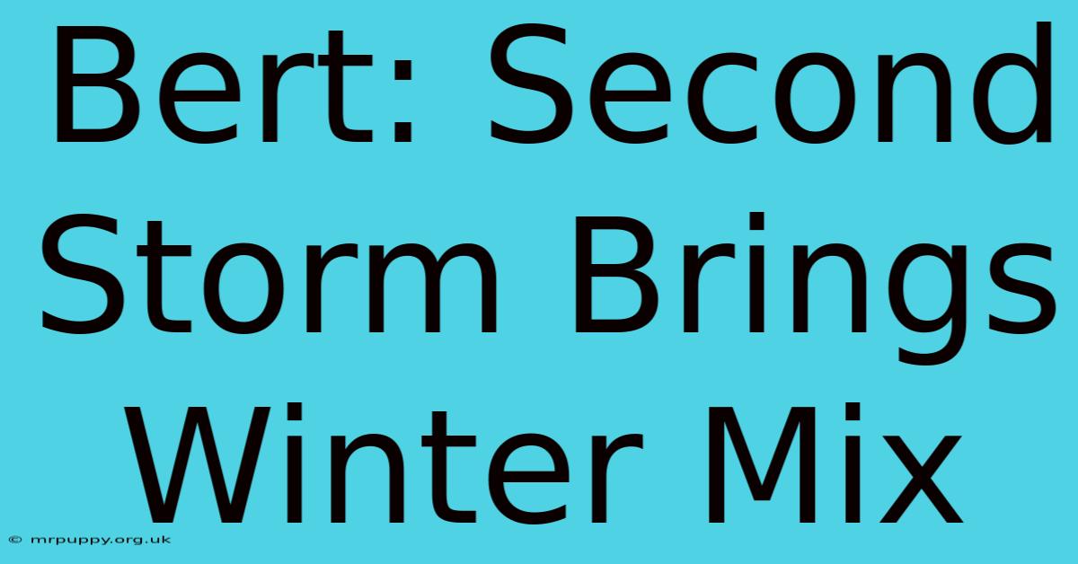 Bert: Second Storm Brings Winter Mix