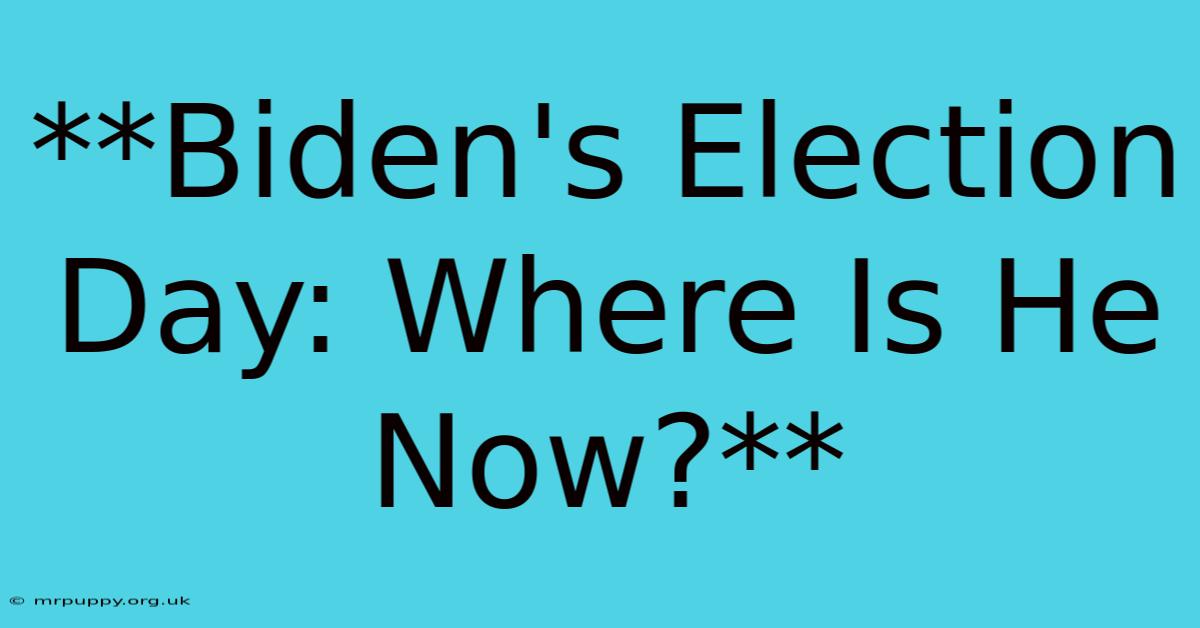 **Biden's Election Day: Where Is He Now?**