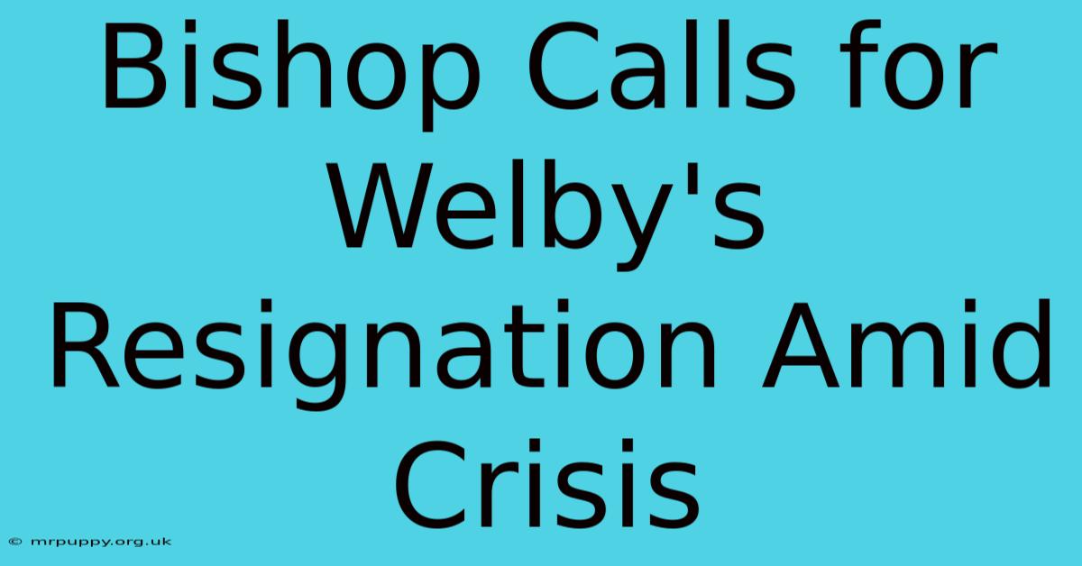 Bishop Calls For Welby's Resignation Amid Crisis