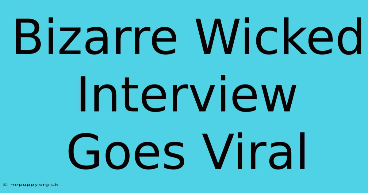 Bizarre Wicked Interview Goes Viral