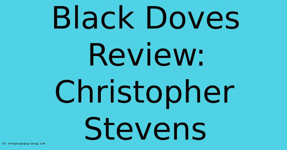 Black Doves Review: Christopher Stevens