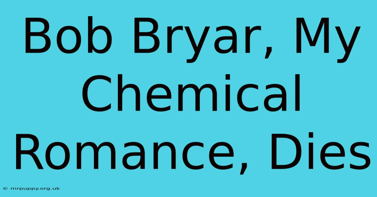 Bob Bryar, My Chemical Romance, Dies