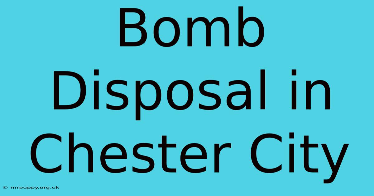 Bomb Disposal In Chester City