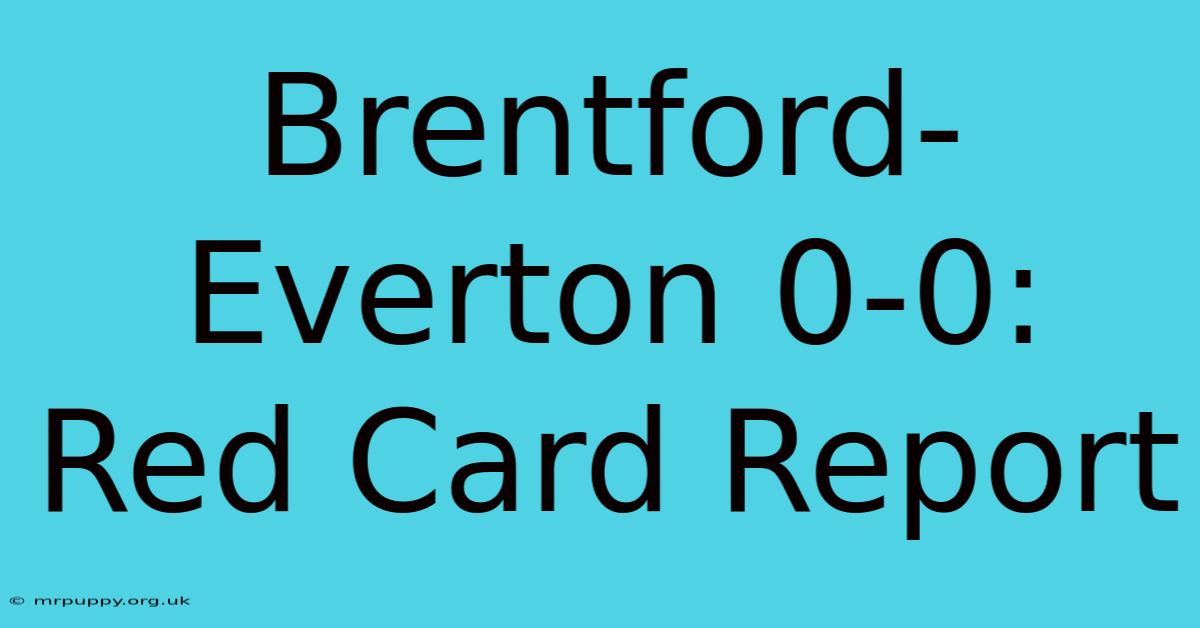 Brentford-Everton 0-0: Red Card Report