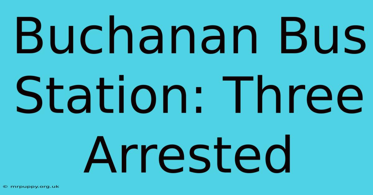 Buchanan Bus Station: Three Arrested