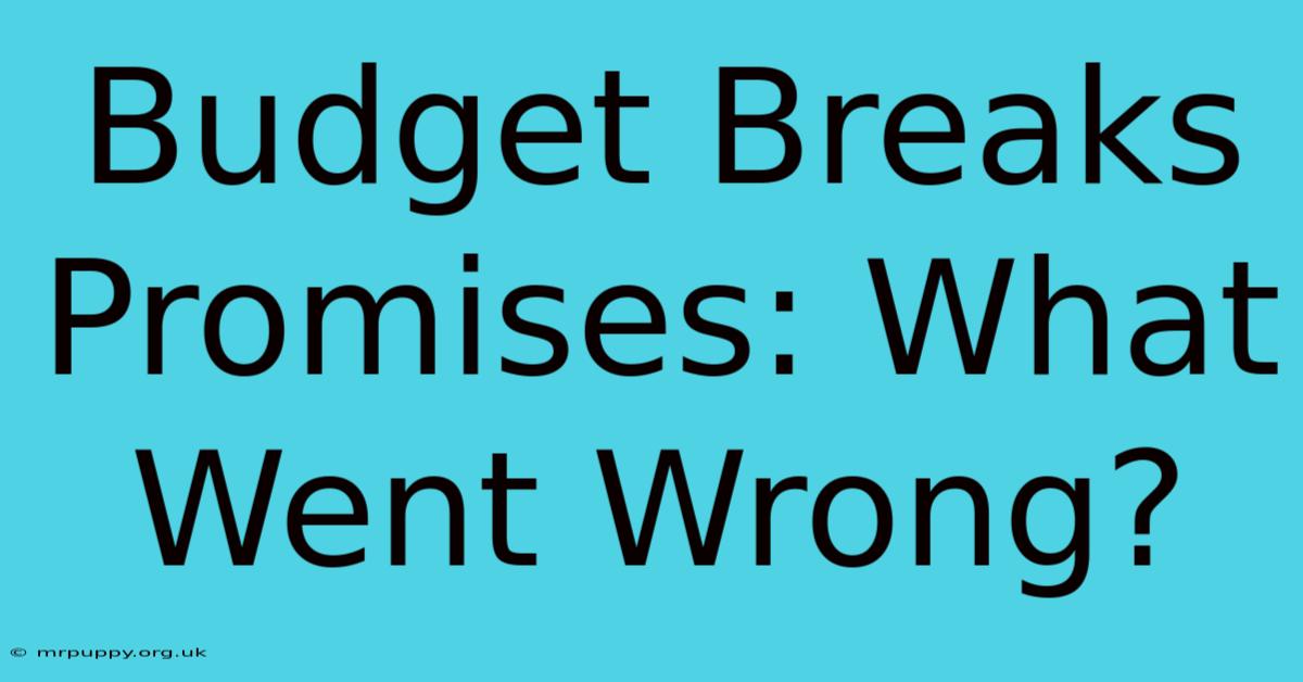 Budget Breaks Promises: What Went Wrong?