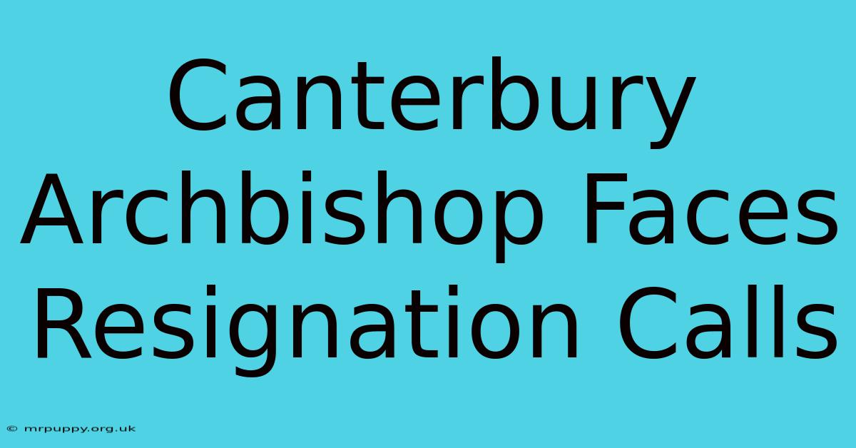 Canterbury Archbishop Faces Resignation Calls 