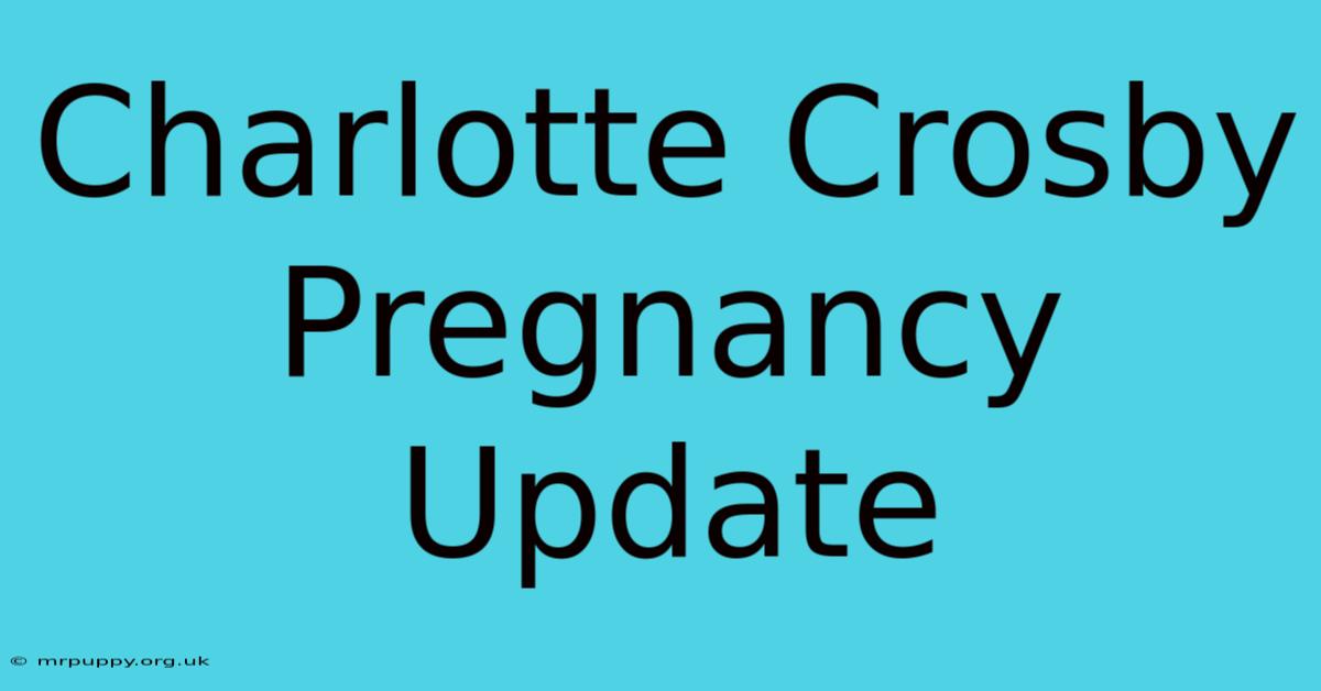 Charlotte Crosby Pregnancy Update