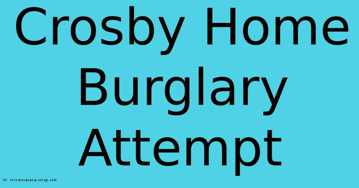 Crosby Home Burglary Attempt