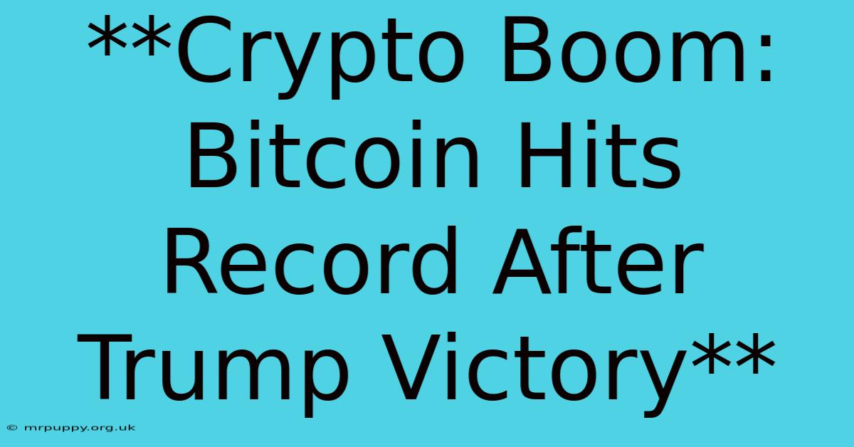 **Crypto Boom: Bitcoin Hits Record After Trump Victory**