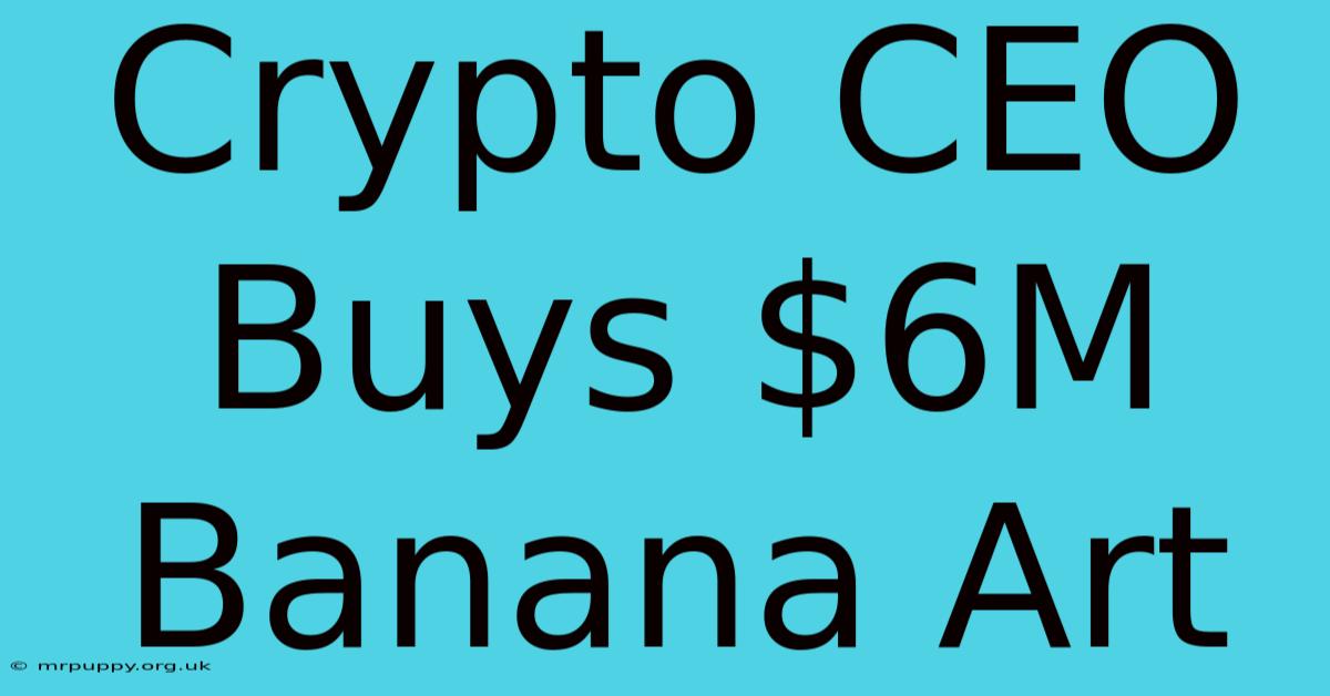 Crypto CEO Buys $6M Banana Art