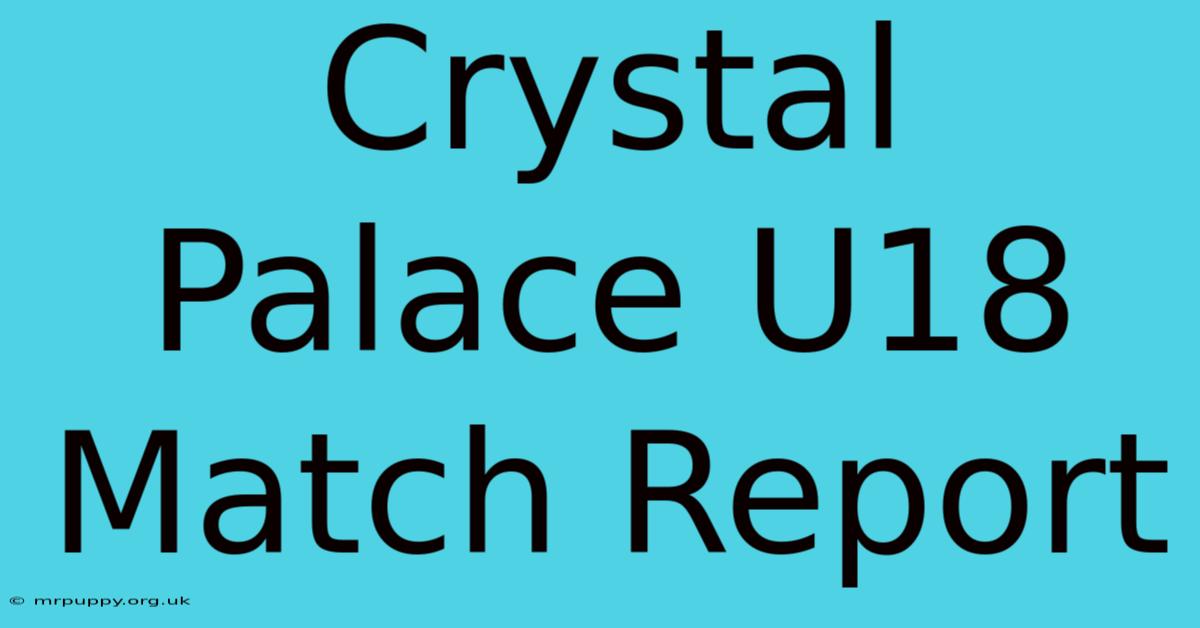 Crystal Palace U18 Match Report