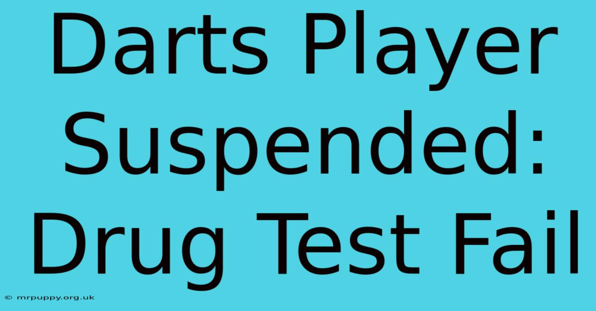 Darts Player Suspended: Drug Test Fail