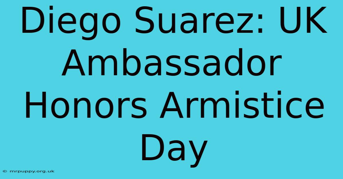 Diego Suarez: UK Ambassador Honors Armistice Day 