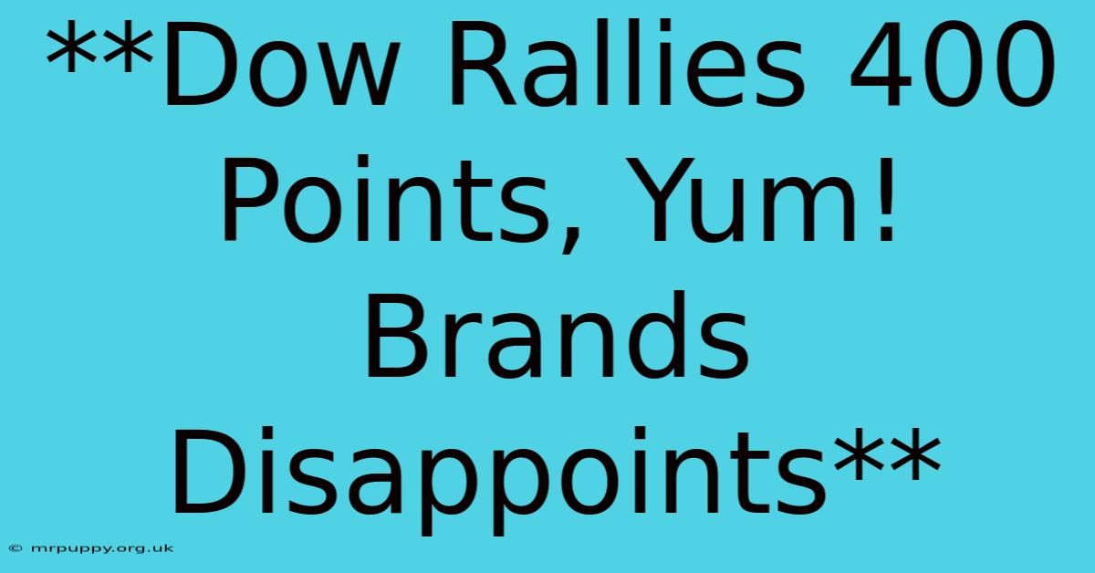 **Dow Rallies 400 Points, Yum! Brands Disappoints** 