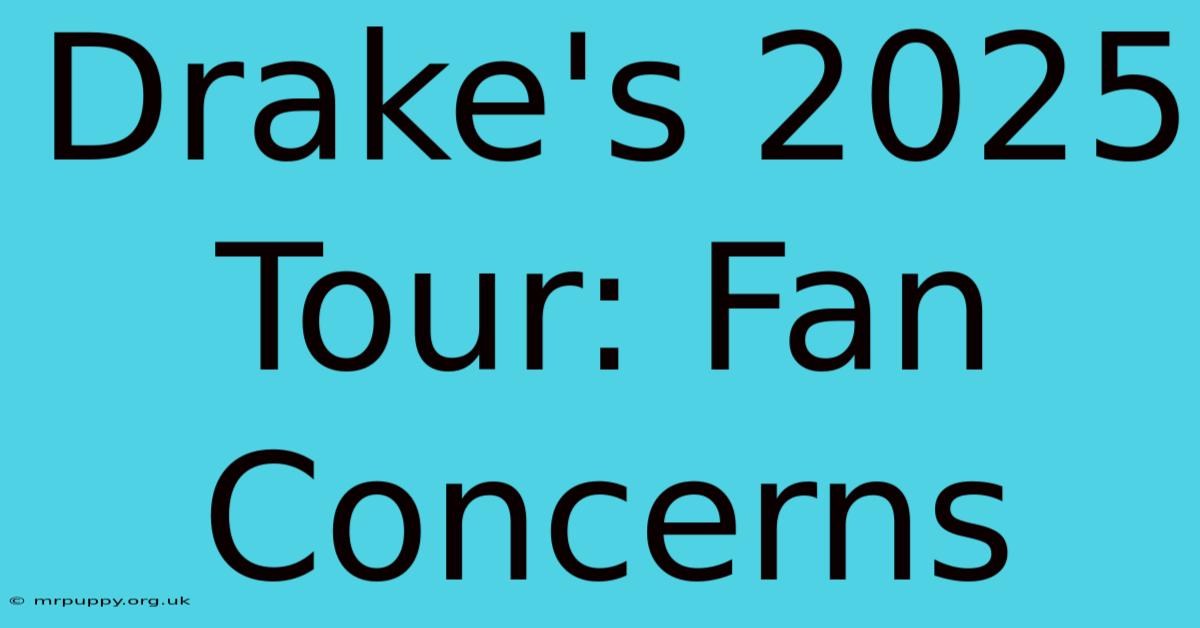 Drake's 2025 Tour: Fan Concerns