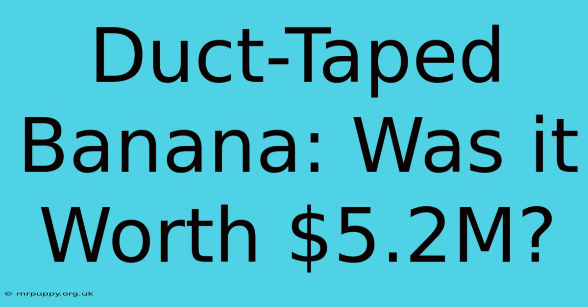 Duct-Taped Banana: Was It Worth $5.2M?