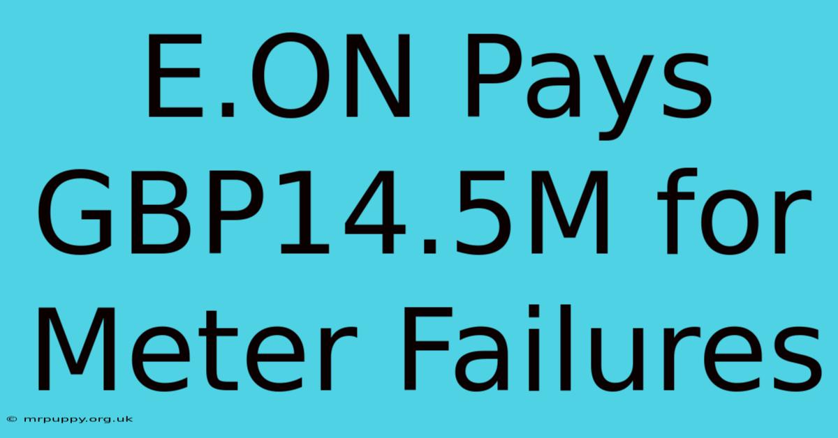 E.ON Pays GBP14.5M For Meter Failures