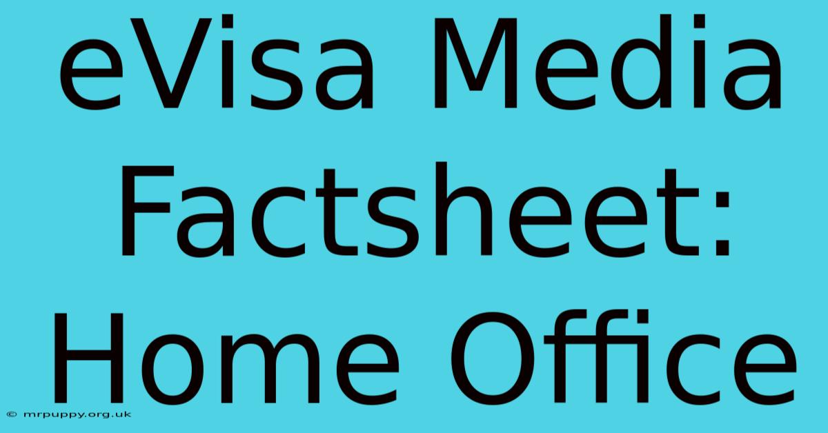 EVisa Media Factsheet: Home Office