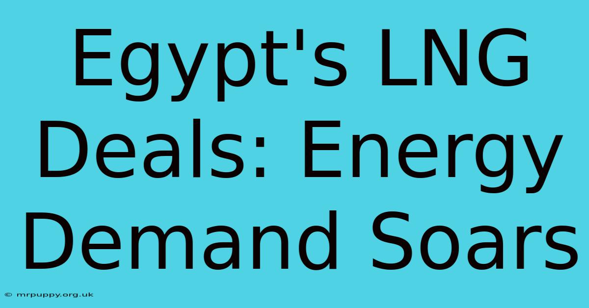 Egypt's LNG Deals: Energy Demand Soars