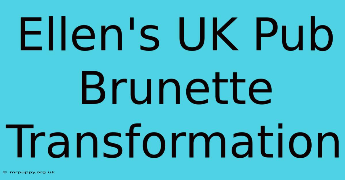 Ellen's UK Pub Brunette Transformation