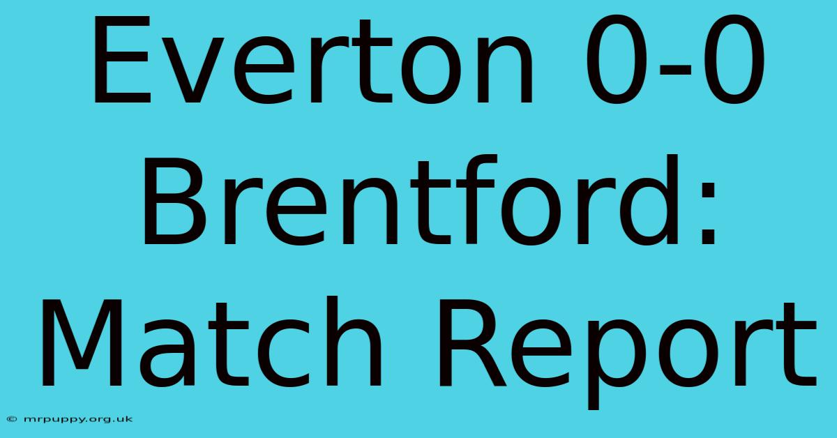 Everton 0-0 Brentford: Match Report