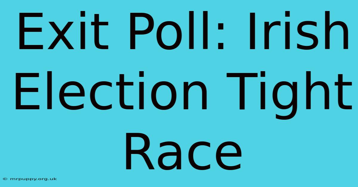 Exit Poll: Irish Election Tight Race