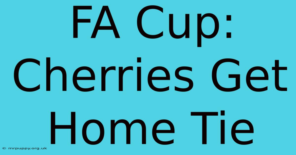 FA Cup: Cherries Get Home Tie