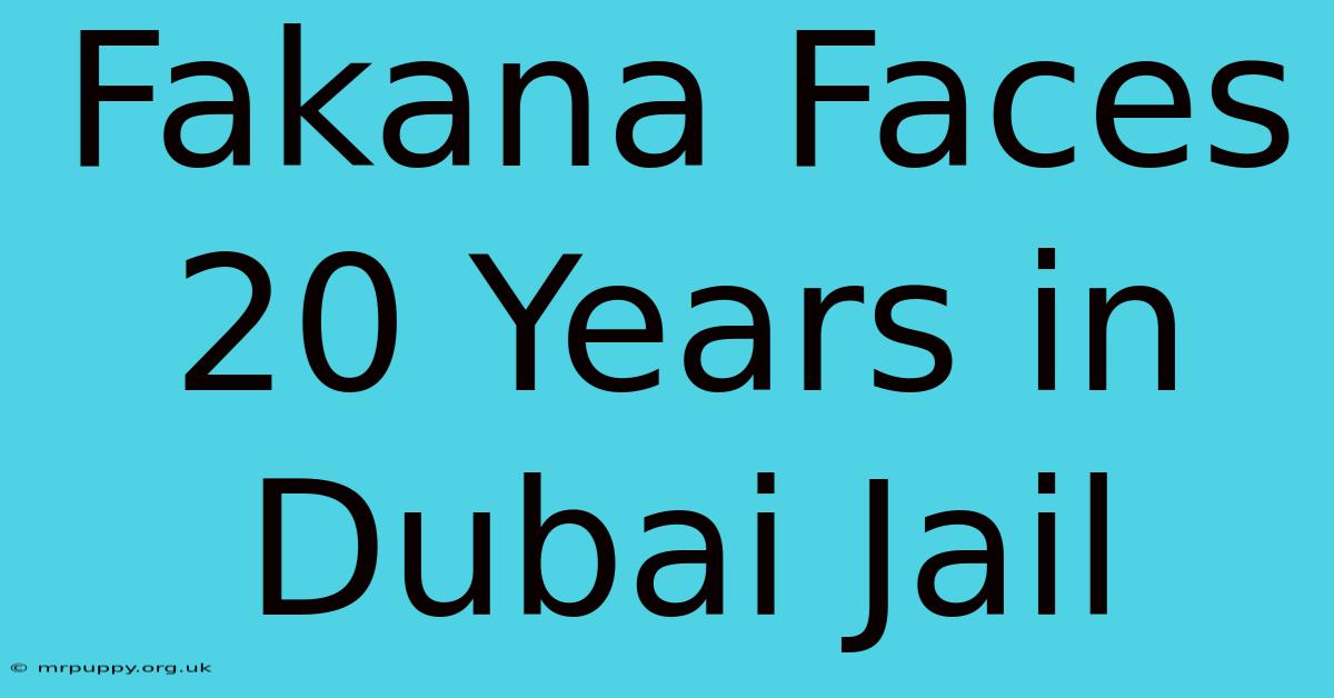 Fakana Faces 20 Years In Dubai Jail