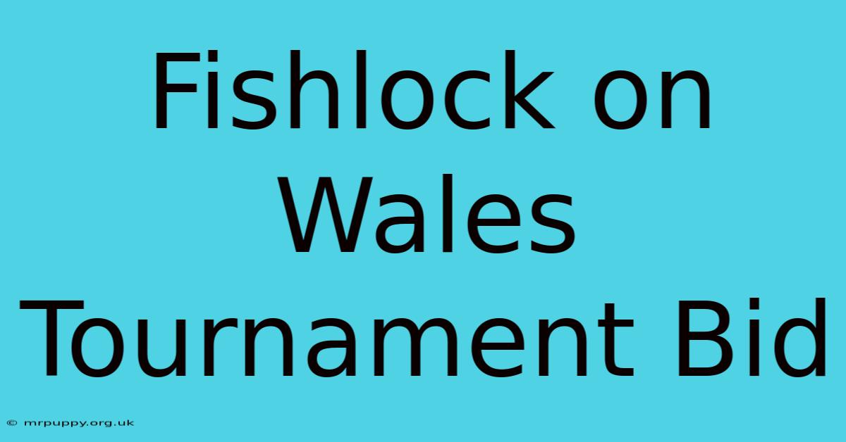 Fishlock On Wales Tournament Bid