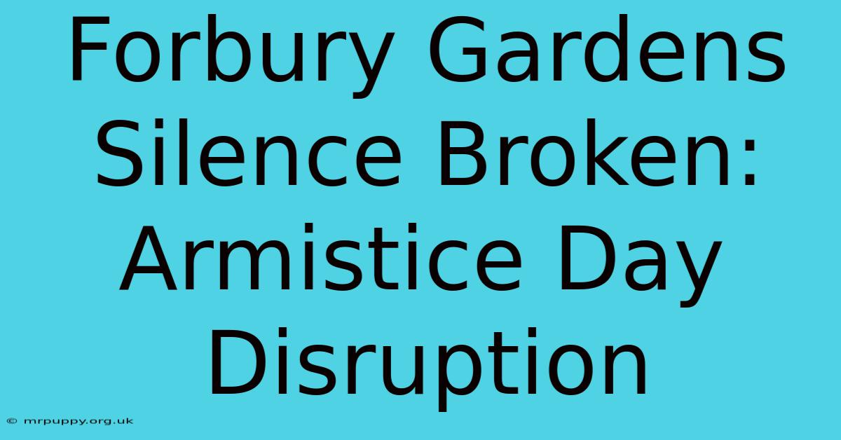 Forbury Gardens Silence Broken: Armistice Day Disruption